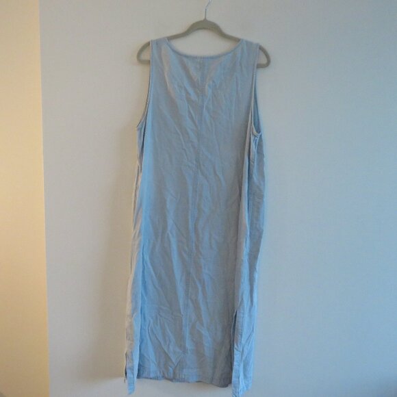 J. JILL Light Denim Maxi Chambray Dress Coastal Lagenlook Minimalist Size XL P - Picture 9 of 15